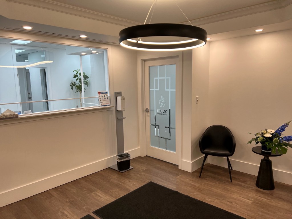 The front door and front desk.