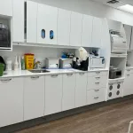 Cabinets with supplies and equipment.